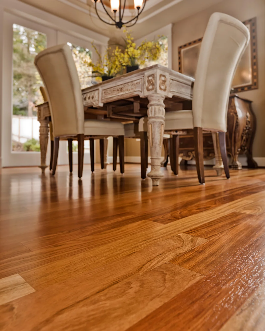 Finished hardwood flooring installation handover in a La Crosse, WI home